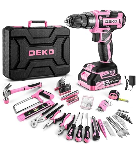 DEKO 186-Piece Complete Tool Box with Cordless Drill 20 V, 1.5 Ah